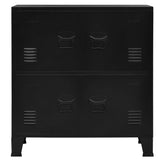 NNEVL Filing Cabinet with 4 Doors Industrial Black 75x40x80 cm Steel