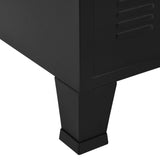 NNEVL Filing Cabinet with 4 Doors Industrial Black 75x40x80 cm Steel