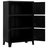 NNEVL Filing Cabinet with 6 Doors Industrial Black 75x40x120 cm Steel