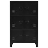 NNEVL Filing Cabinet with 6 Doors Industrial Black 75x40x120 cm Steel