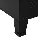 NNEVL Filing Cabinet with 6 Doors Industrial Black 75x40x120 cm Steel