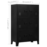 NNEVL Filing Cabinet with 6 Doors Industrial Black 75x40x120 cm Steel