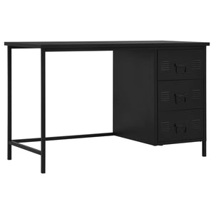 NNEVL Desk with Drawers Industrial Black 120x55x75 cm Steel