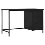 NNEVL Desk with Drawers Industrial Black 120x55x75 cm Steel