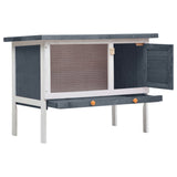 NNEVL Outdoor Rabbit Hutch 1 Layer Grey Wood