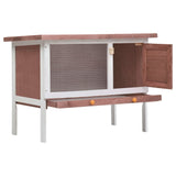 NNEVL Outdoor Rabbit Hutch 1 Layer Brown Wood