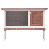 NNEVL Outdoor Rabbit Hutch 1 Layer Brown Wood