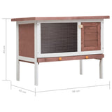 NNEVL Outdoor Rabbit Hutch 1 Layer Brown Wood