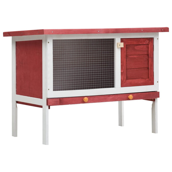 NNEVL Outdoor Rabbit Hutch 1 Layer Red Wood