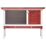 NNEVL Outdoor Rabbit Hutch 1 Layer Red Wood