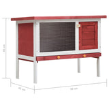 NNEVL Outdoor Rabbit Hutch 1 Layer Red Wood