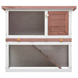 NNEVL Outdoor Rabbit Hutch 1 Door Brown Wood