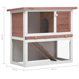 NNEVL Outdoor Rabbit Hutch 1 Door Brown Wood