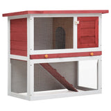 NNEVL Outdoor Rabbit Hutch 1 Door Red Wood