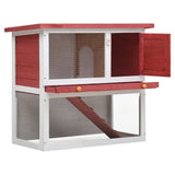 NNEVL Outdoor Rabbit Hutch 1 Door Red Wood