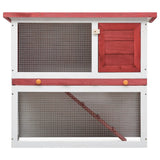 NNEVL Outdoor Rabbit Hutch 1 Door Red Wood