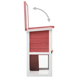 NNEVL Outdoor Rabbit Hutch 1 Door Red Wood