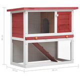 NNEVL Outdoor Rabbit Hutch 1 Door Red Wood