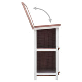 NNEVL Outdoor Rabbit Hutch 4 Doors Brown Wood