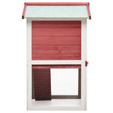 NNEVL Outdoor Rabbit Hutch 3 Doors Red Wood