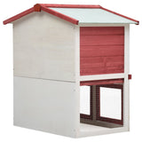 NNEVL Outdoor Rabbit Hutch 3 Doors Red Wood