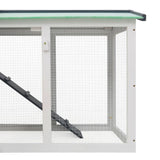 NNEVL Outdoor Large Rabbit Hutch Grey and White 145x45x85 cm Wood