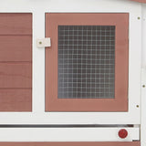 NNEVL Outdoor Large Rabbit Hutch Brown and White 204x45x85 cm Wood