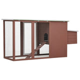 NNEVL Outdoor Chicken Cage Hen House with 1 Egg Cage Brown Wood
