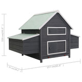 NNEVL Chicken Coop Grey 157x97x110 cm Wood