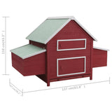 NNEVL Chicken Coop Red 157x97x110 cm Wood