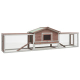 NNEVL Rabbit Hutch Mocha 310x70x87 cm Solid Pine & Fir Wood