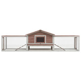 NNEVL Rabbit Hutch Mocha 310x70x87 cm Solid Pine & Fir Wood