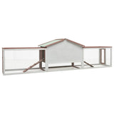NNEVL Rabbit Hutch Mocha 310x70x87 cm Solid Pine & Fir Wood
