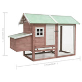 NNEVL Chicken Cage Mocha 170x81x110 cm Solid Pine & Fir Wood