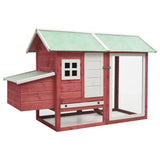 NNEVL Chicken Cage Red 170x81x110 cm Solid Pine & Fir Wood