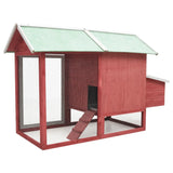 NNEVL Chicken Cage Red 170x81x110 cm Solid Pine & Fir Wood