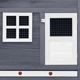 NNEVL Chicken Coop with Nest Box Grey and White Solid Fir Wood