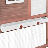 NNEVL Chicken Coop with Nest Box Mocha and White Solid Fir Wood