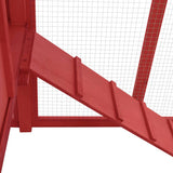 NNEVL Chicken Coop with Nest Box Red and White Solid Fir Wood