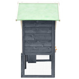NNEVL Rabbit Hutch Grey and White 140x63x120 cm Solid Firwood