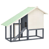 NNEVL Rabbit Hutch Grey and White 140x63x120 cm Solid Firwood