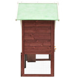 NNEVL Rabbit Hutch Mocha and White 140x63x120 cm Solid Firwood
