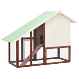 NNEVL Rabbit Hutch Mocha and White 140x63x120 cm Solid Firwood