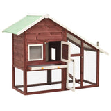 NNEVL Rabbit Hutch Mocha and White 140x63x120 cm Solid Firwood