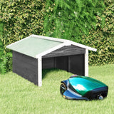 NNEVL Robotic Lawn Mower Garage 72x87x50 cm Grey and White Firwood