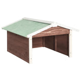 NNEVL Robotic Lawn Mower Garage 72x87x50 cm Mocca and White Firwood
