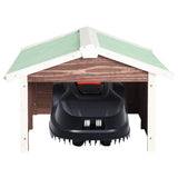 NNEVL Robotic Lawn Mower Garage 72x87x50 cm Mocca and White Firwood