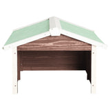NNEVL Robotic Lawn Mower Garage 72x87x50 cm Mocca and White Firwood