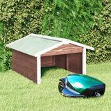 NNEVL Robotic Lawn Mower Garage 72x87x50 cm Mocca and White Firwood
