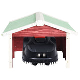 NNEVL Robotic Lawn Mower Garage 72x87x50 cm Red and White Firwood